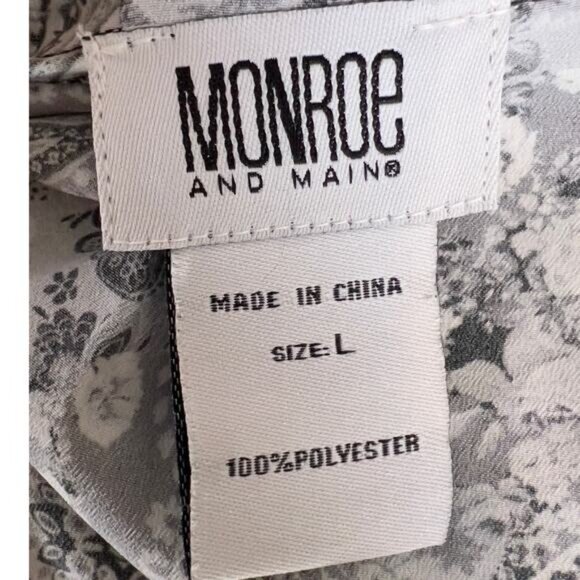 Monroe and Main women's sz. large black & gray floral boho, bohemian top #2112 - Picture 7 of 8